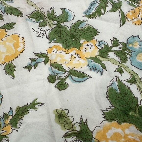 Set Of 2 Pottery Barn Napkins Cotton 20 X 20” Dinner Cloths Floral Yellow - Picture 2 of 4